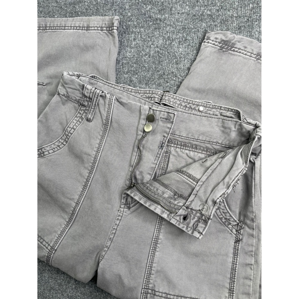 Oli & Hali Utility Pants Women Medium Grey Wide Leg Cropped High Rise JP0466